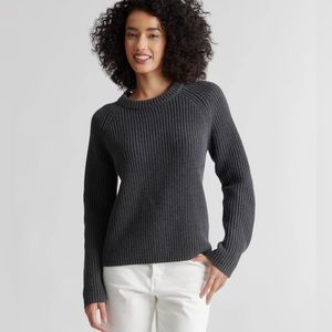 Charcoal Quince 100% Organic Cotton Fisherman Crew Sweater